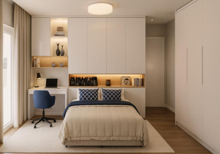 Suite com acabamentos premium — Edifício D. Dinis