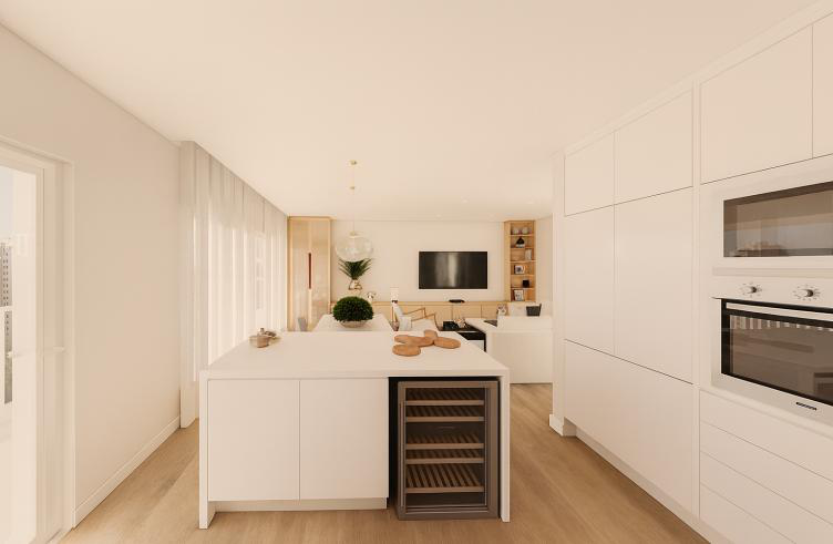 Cozinha open space T2 — Edifício D. Dinis